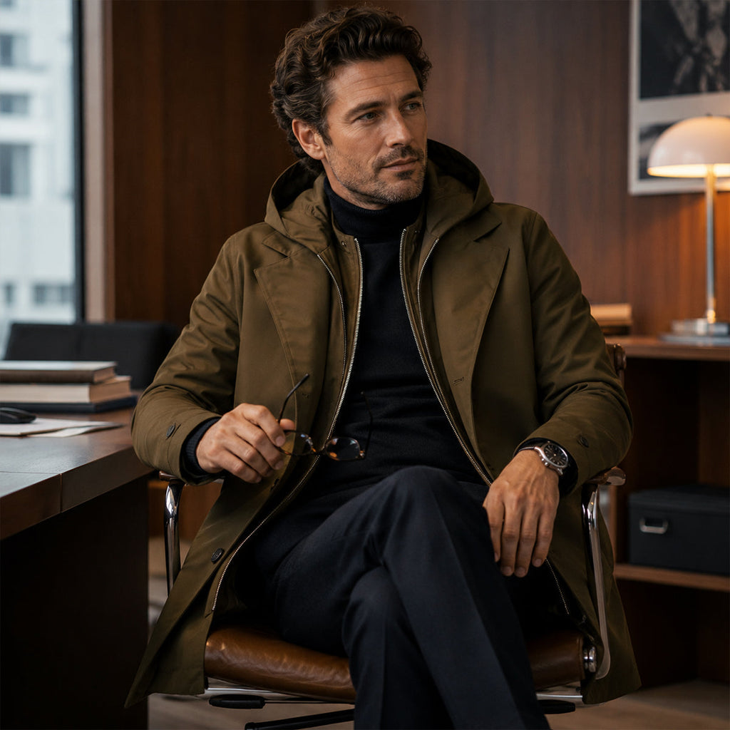 Sonny | Elegant Long Hooded Mens Parka Jacket