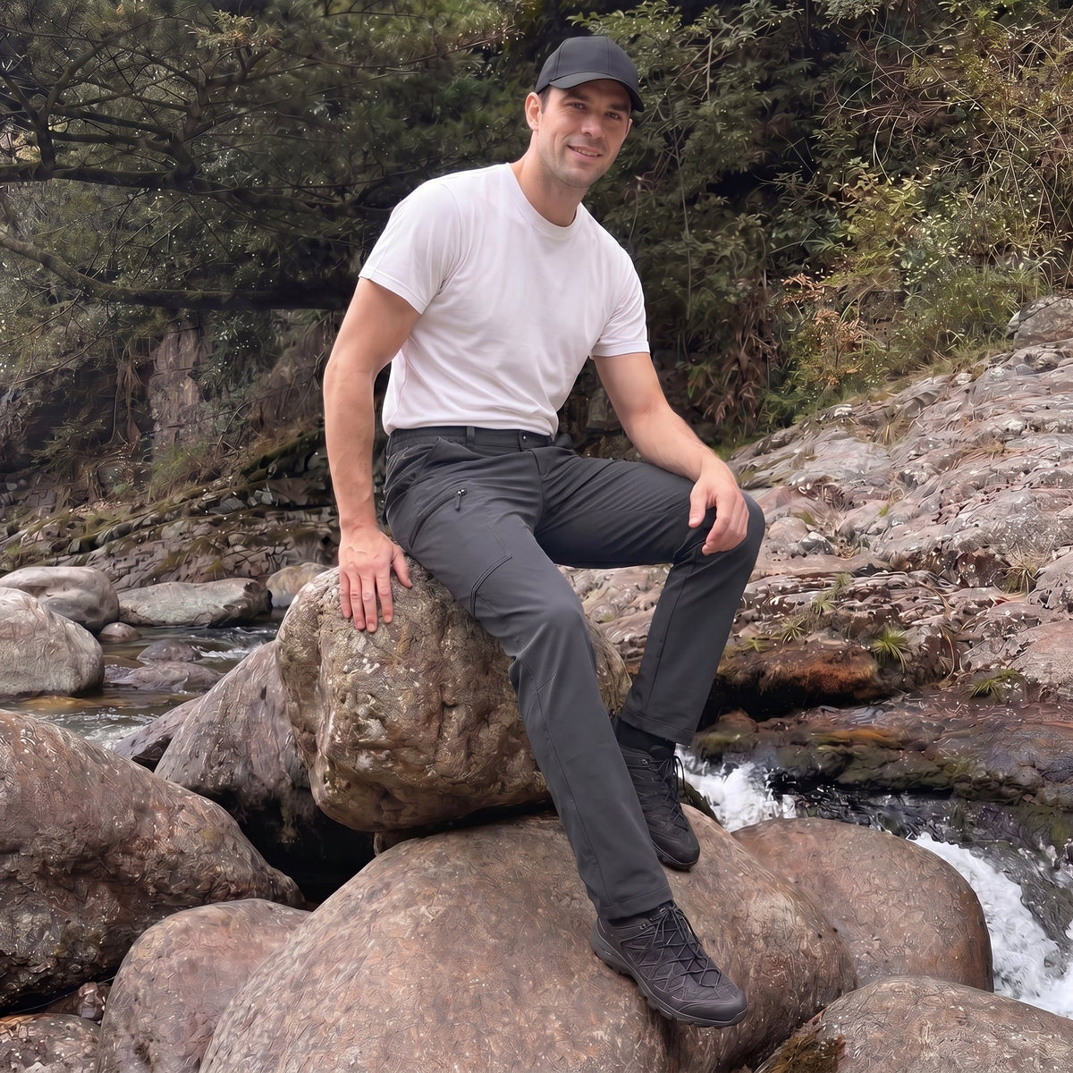 Sonny | Mens Cargo Trousers with Zipped Pockets for Hiking