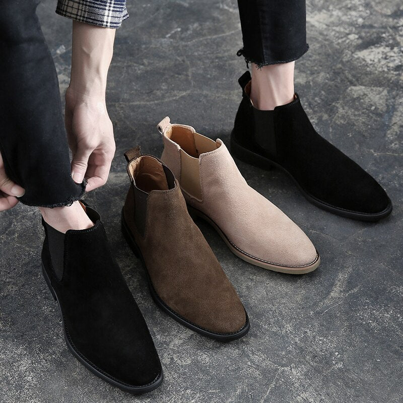 Sonny | Polished Suede-Look Chelsea Mens Boots