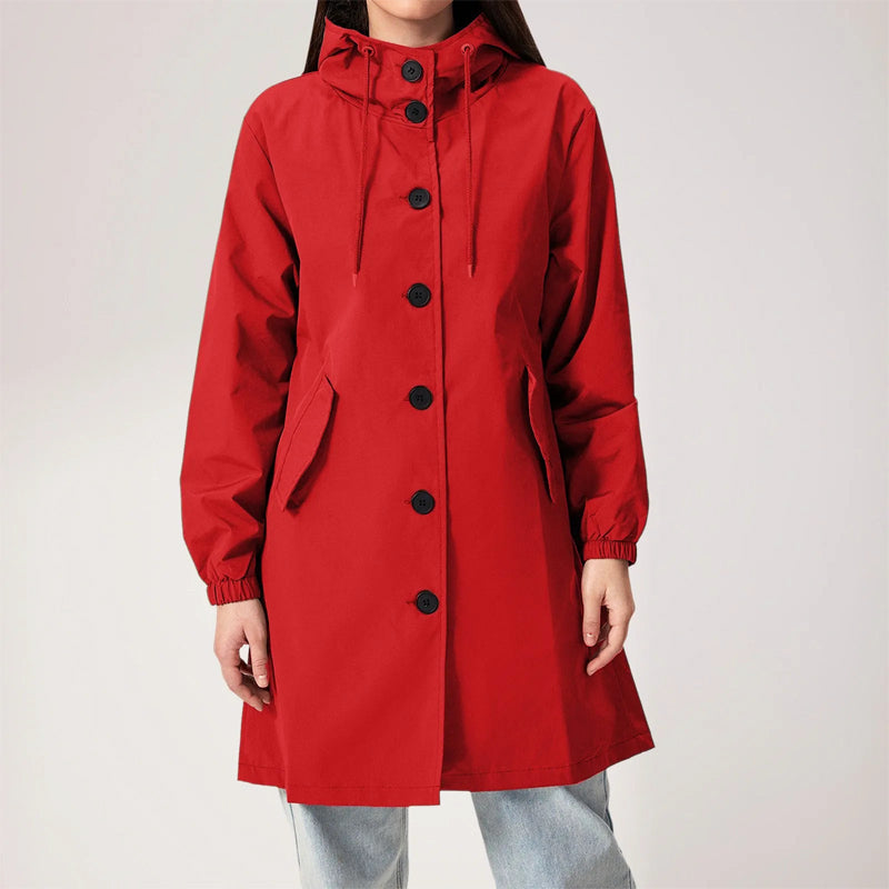 Sophia | Chic Hooded Longline Trench Coat