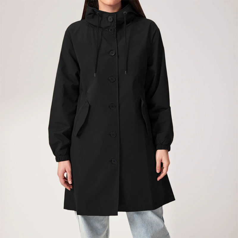 Sophia | Chic Hooded Longline Trench Coat