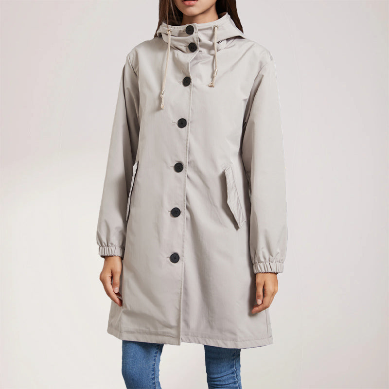 Sophia | Chic Hooded Longline Trench Coat