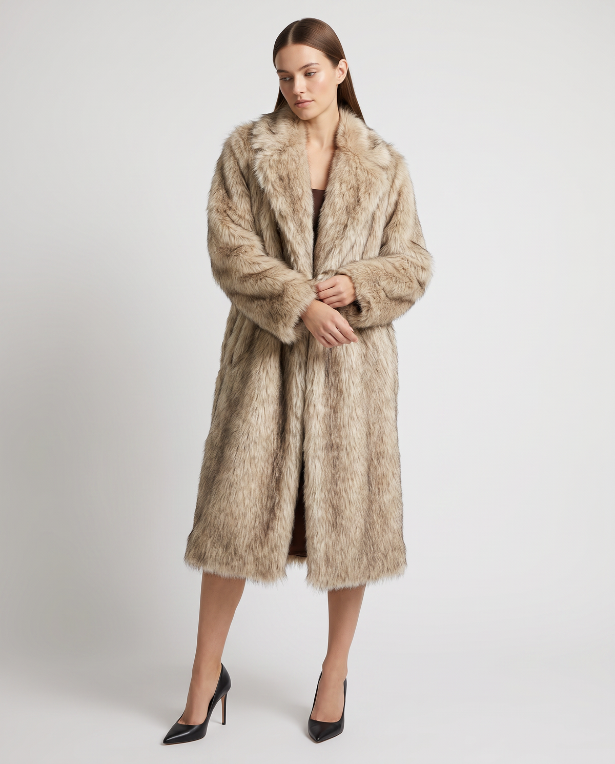 Sophia | Refined Longline Faux Fur Coat