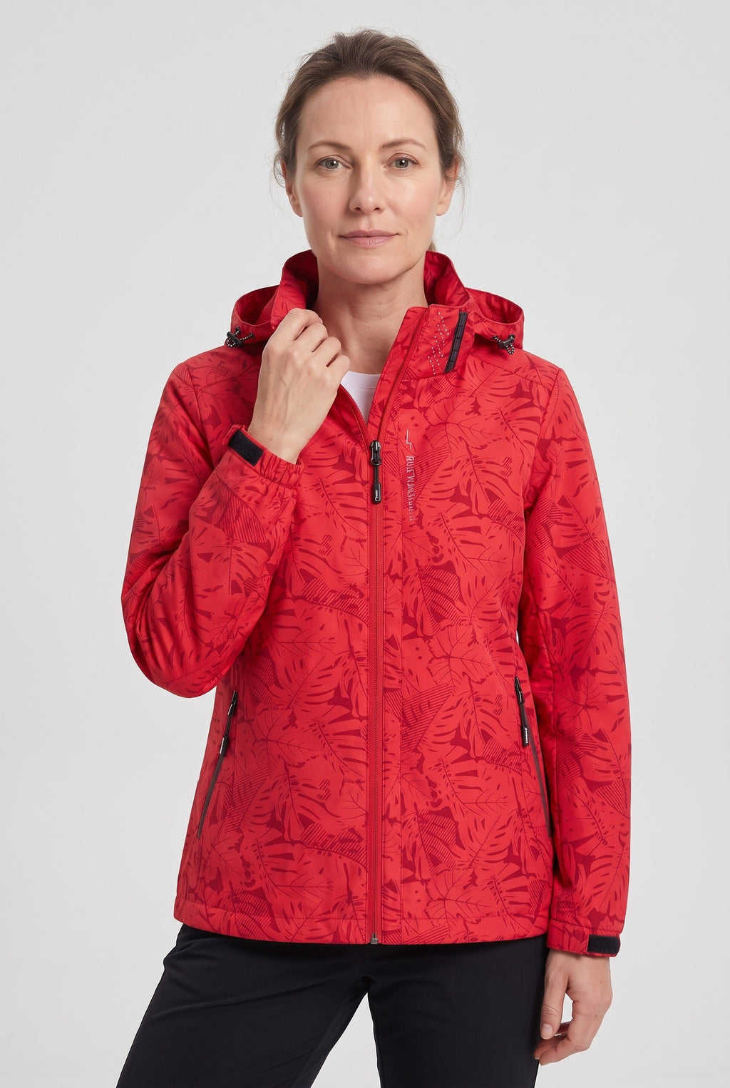 Sophia | Sophisticated Hooded Waterproof Jacket with Leaf Print