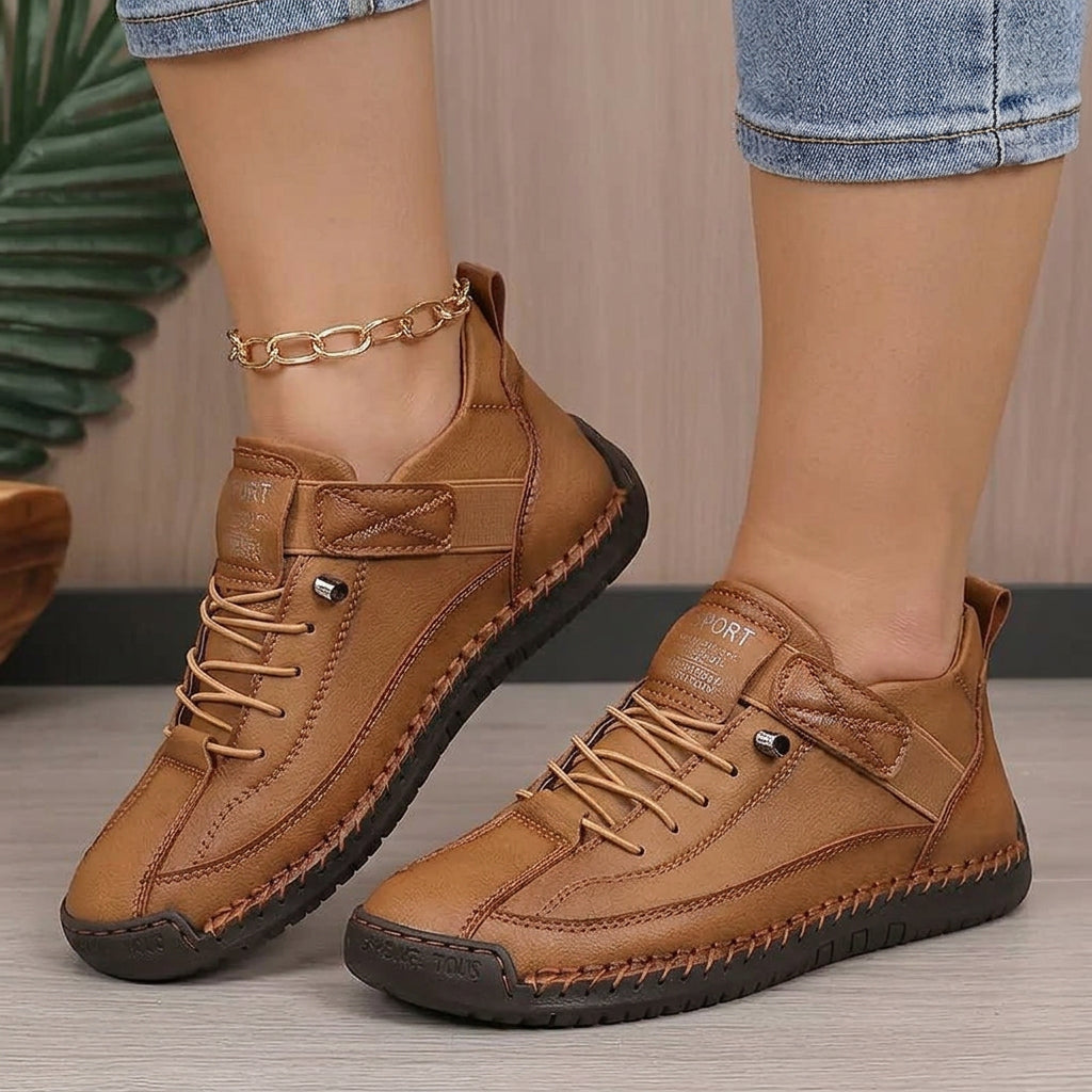 Sophie | Chic Lace-Up Orthopedic Shoes with Hand-Stitched Detail