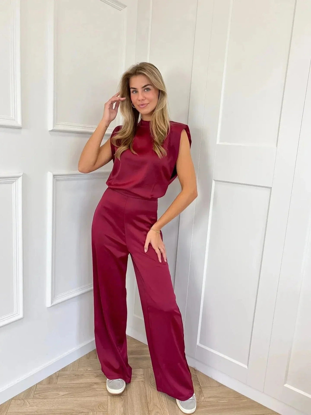 Sophie | Cosy Sleeveless Wide-Leg Mock-Neck Jumpsuits