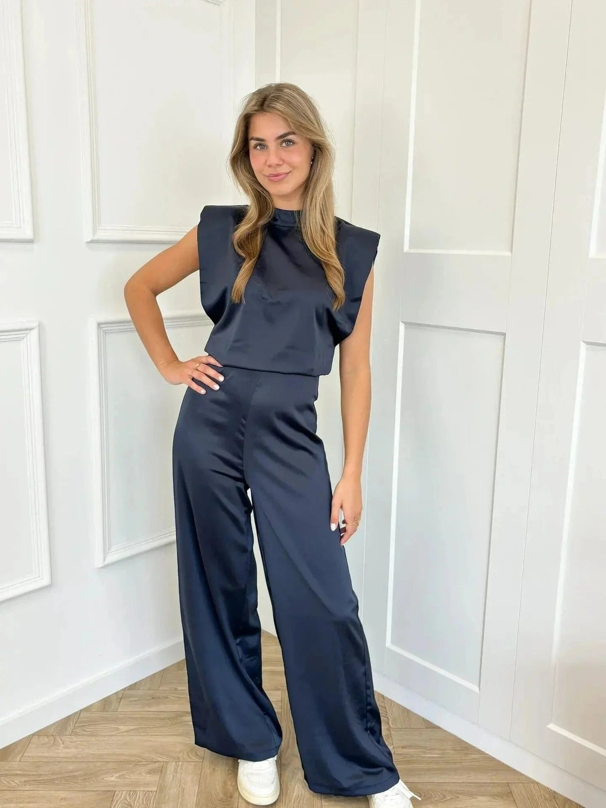 Sophie | Cosy Sleeveless Wide-Leg Mock-Neck Jumpsuits