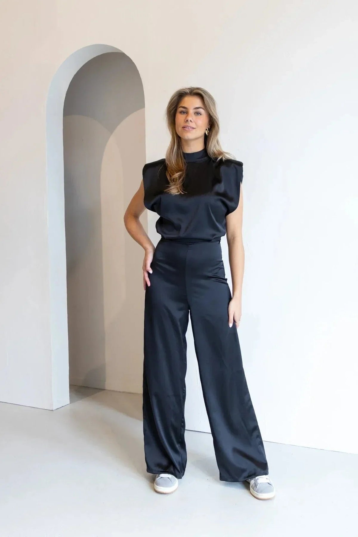 Sophie | Cosy Sleeveless Wide-Leg Mock-Neck Jumpsuits