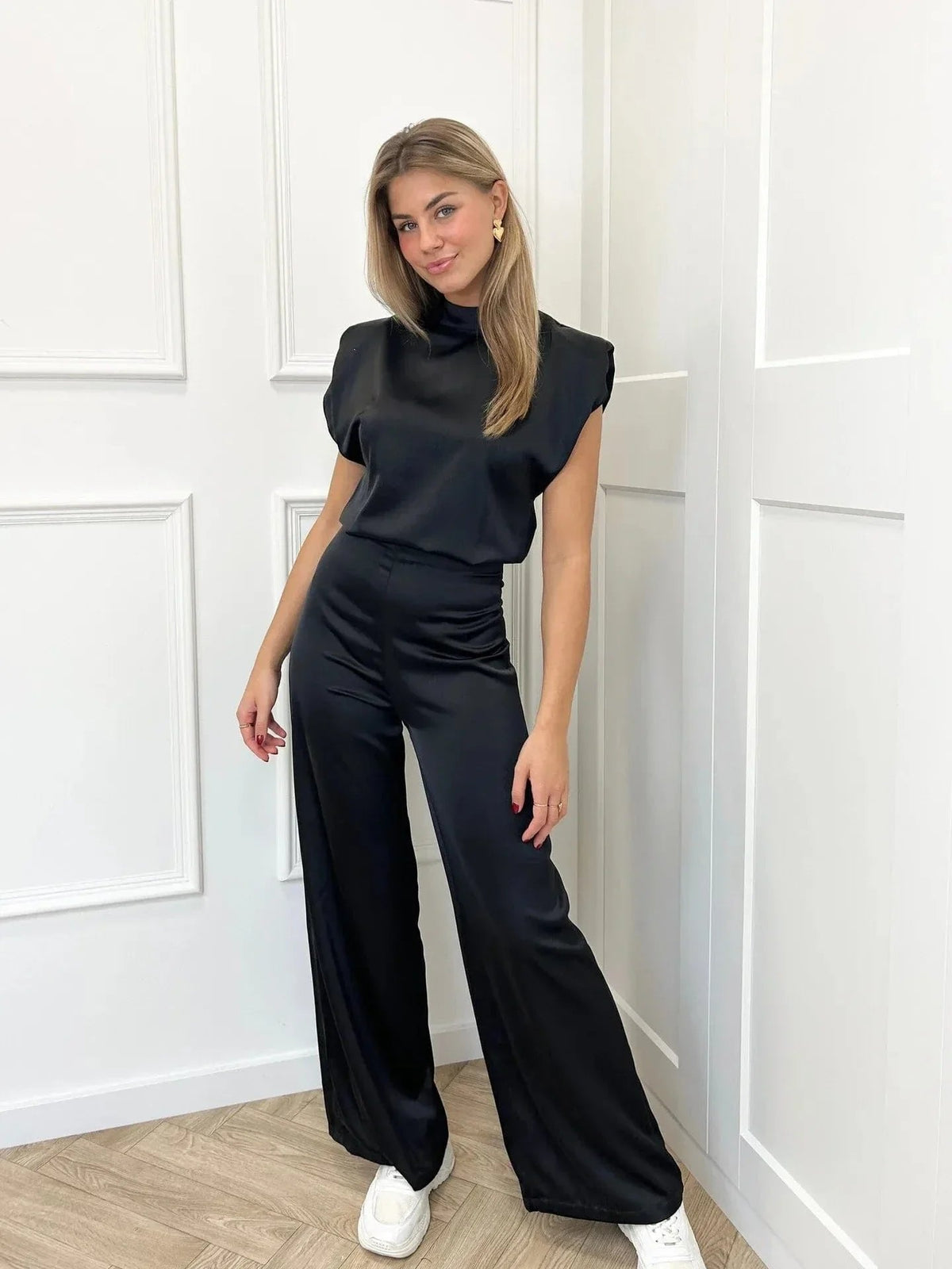 Sophie | Cosy Sleeveless Wide-Leg Mock-Neck Jumpsuits