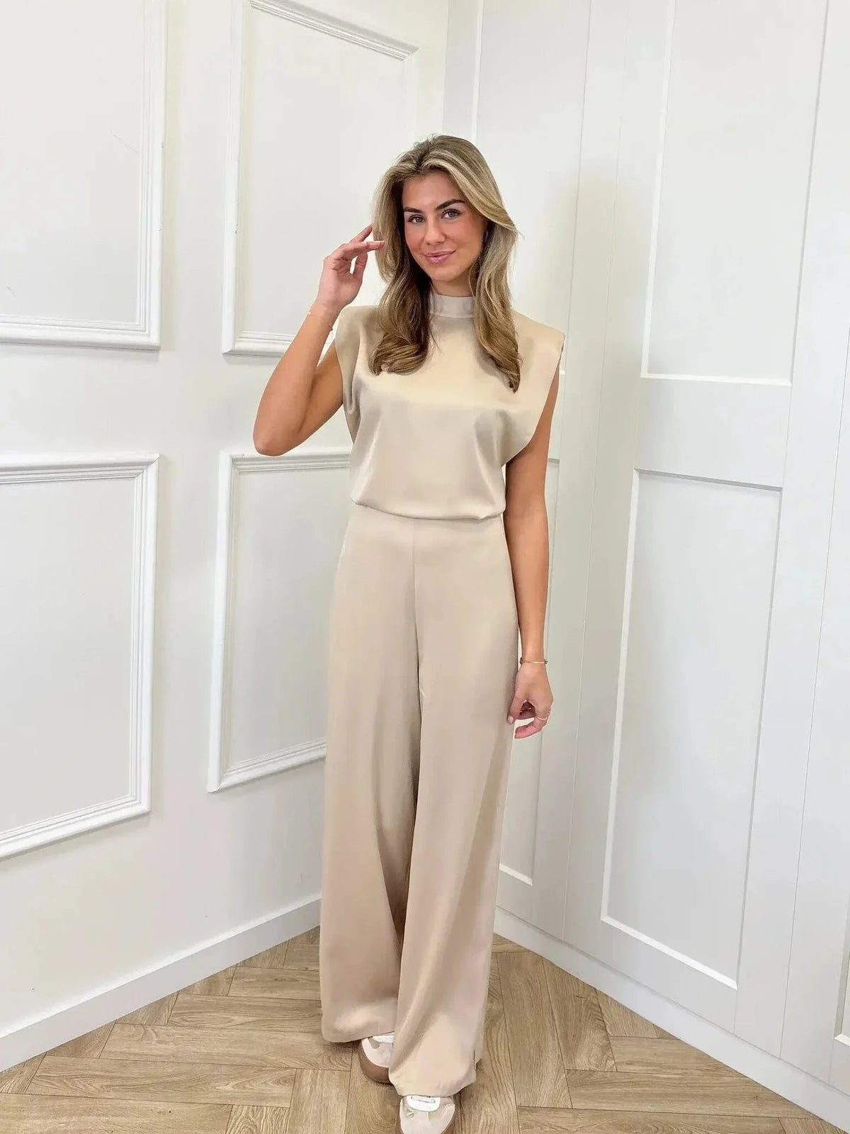 Sophie | Cosy Sleeveless Wide-Leg Mock-Neck Jumpsuits