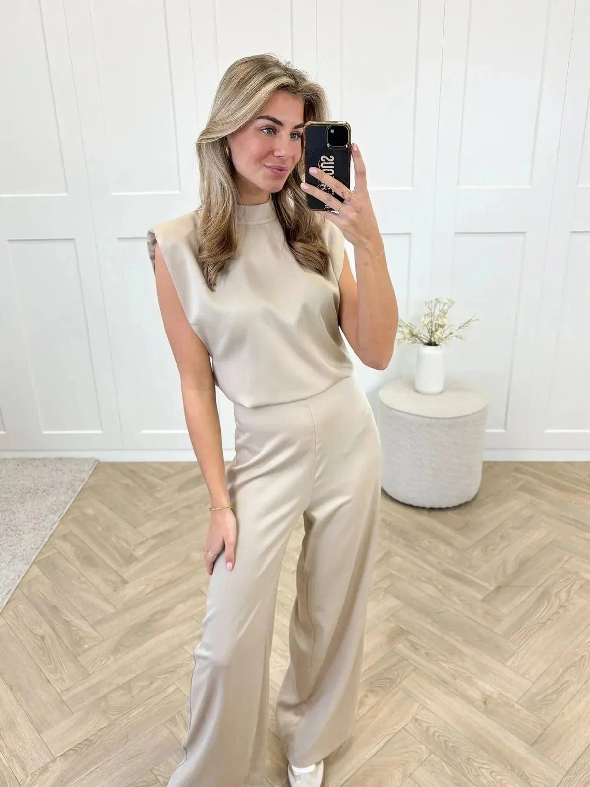 Sophie | Cosy Sleeveless Wide-Leg Mock-Neck Jumpsuits