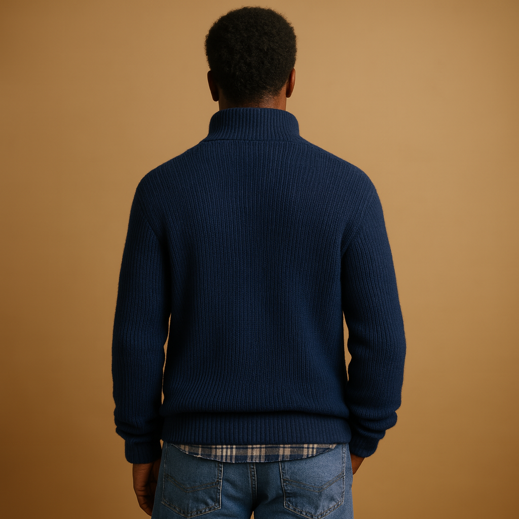 Teddy | Classic Ribbed Quarter Zip Mens Knit Jumper