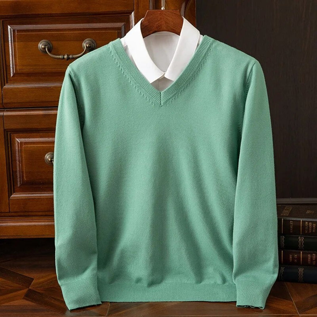 Teddy | Effortless V-Neck Long Sleeve Mens Knit Jumper