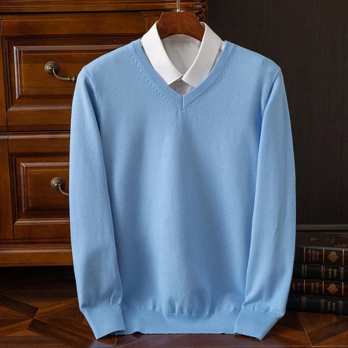 Teddy | Effortless V-Neck Long Sleeve Mens Knit Jumper