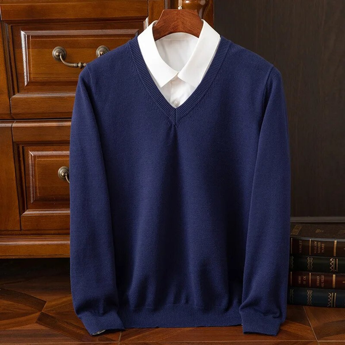 Teddy | Effortless V-Neck Long Sleeve Mens Knit Jumper