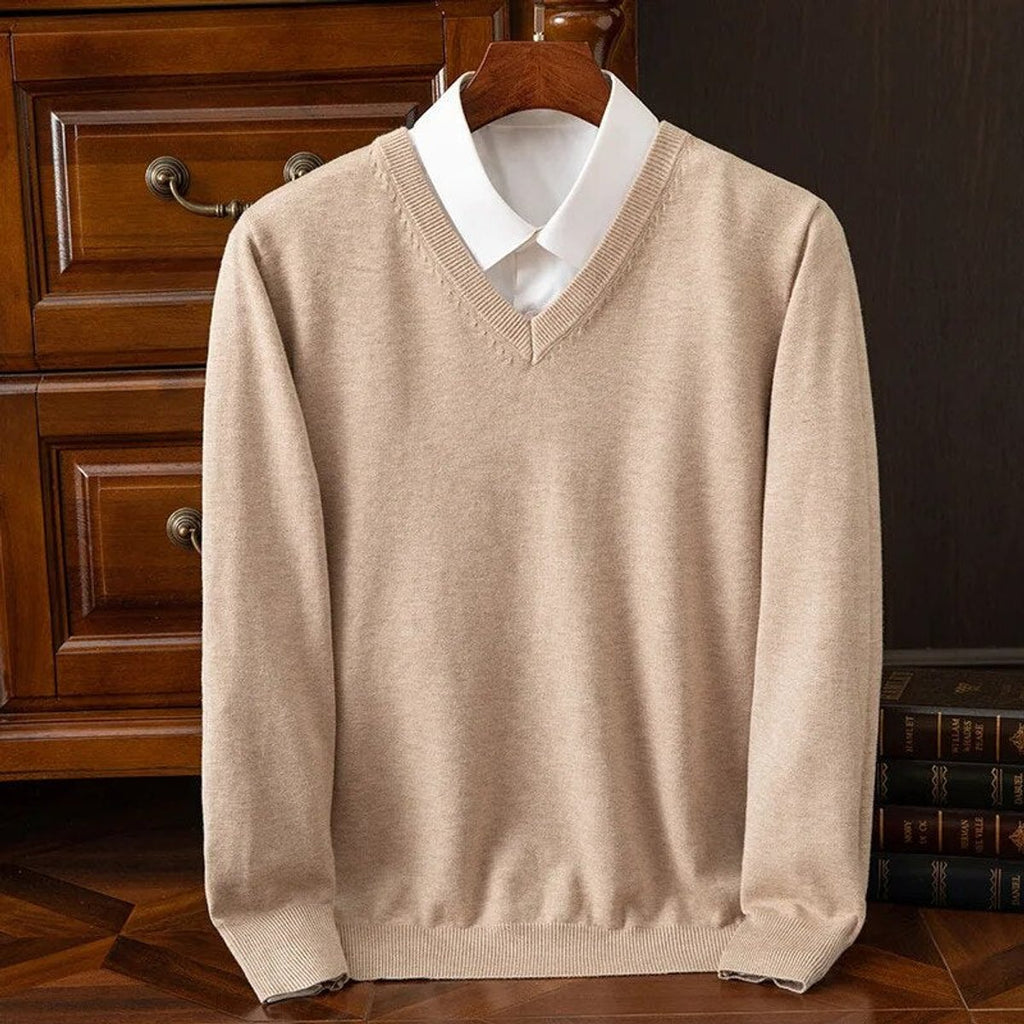 Teddy | Effortless V-Neck Long Sleeve Mens Knit Jumper