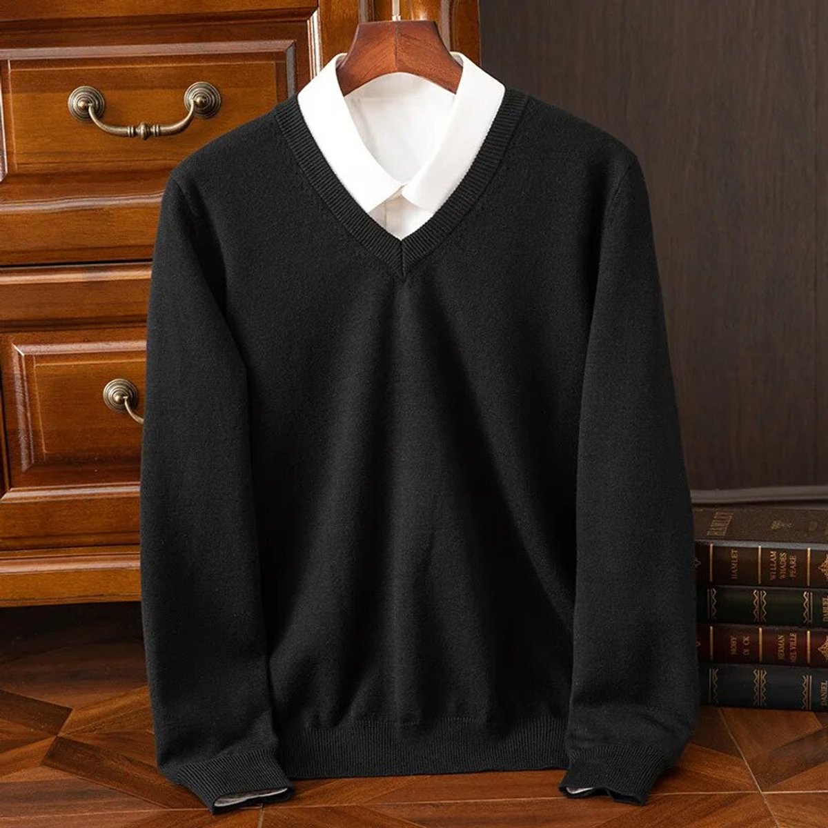 Teddy | Effortless V-Neck Long Sleeve Mens Knit Jumper
