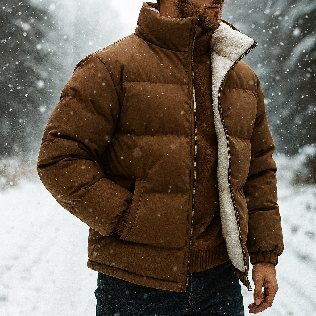 Teddy | Elegant Fleece-Lined Puffer Jacket with High Collar