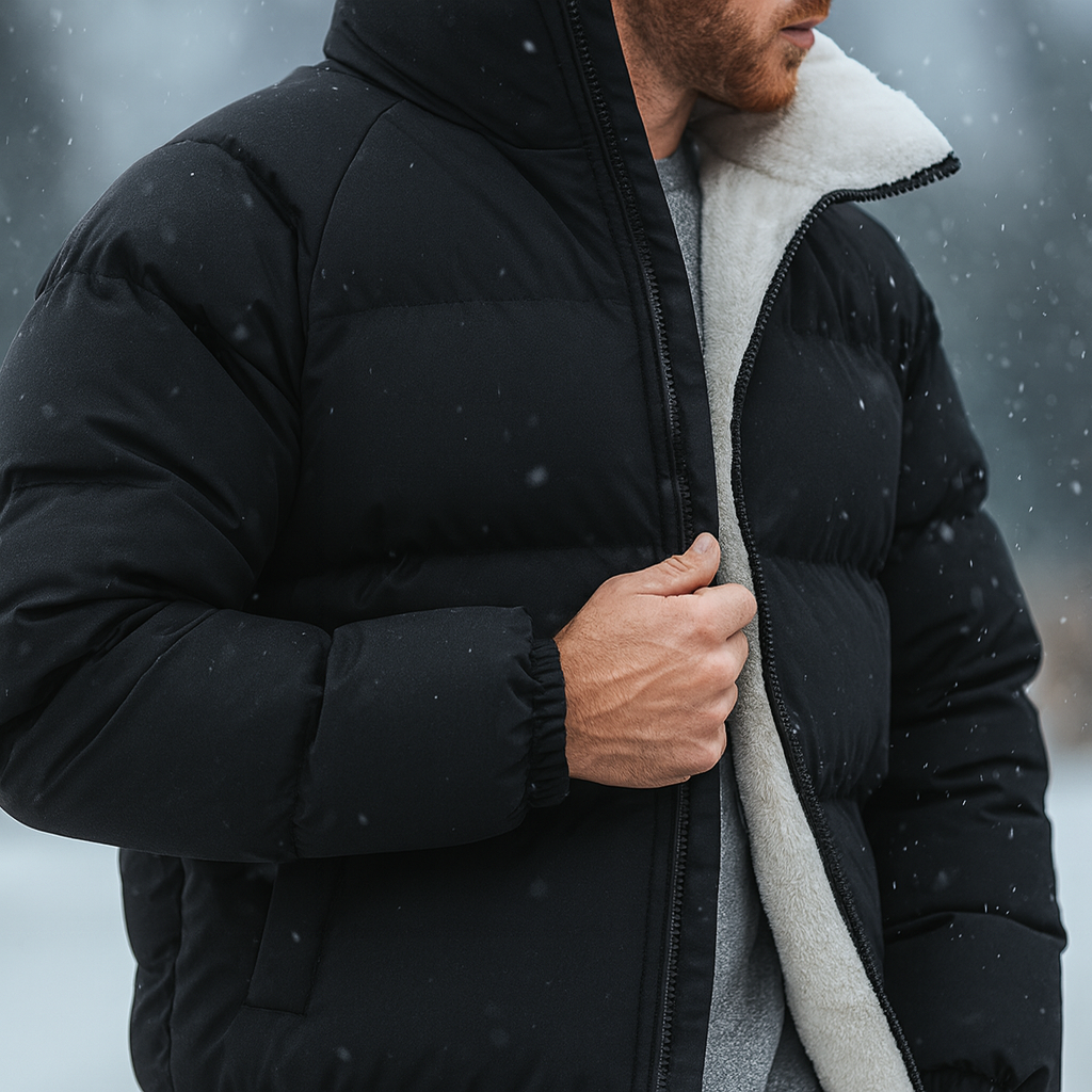 Teddy | Elegant Fleece-Lined Puffer Jacket with High Collar