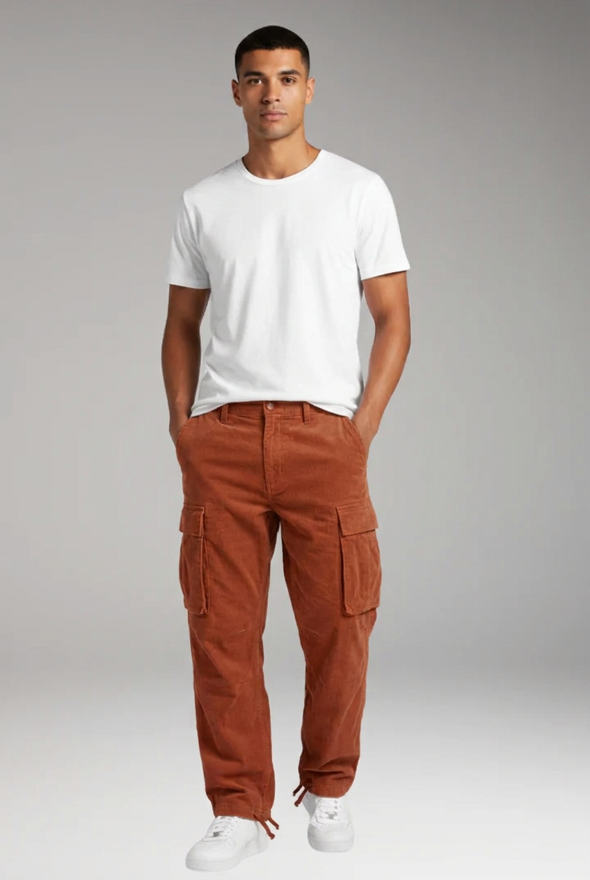 Teddy | Refined Straight Fit Cargo Trousers with Multi-Pocket Design