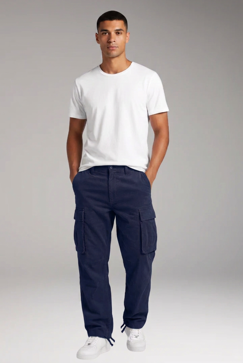Teddy | Refined Straight Fit Cargo Trousers with Multi-Pocket Design