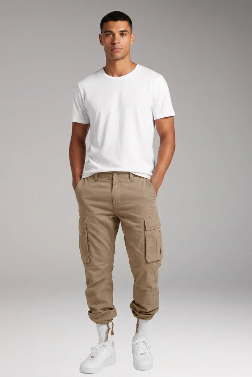 Teddy | Refined Straight Fit Cargo Trousers with Multi-Pocket Design