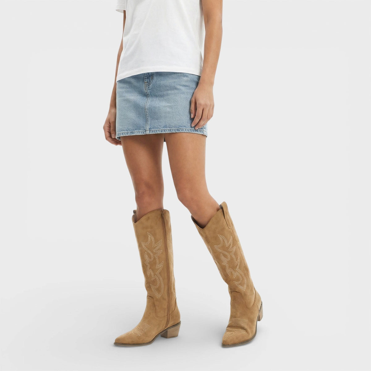 Thea | Classic Embroidered Knee High Cowboy Boots