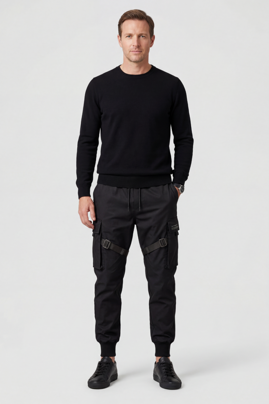Theo | Stylish Techwear Strap Cargo Trousers Joggers