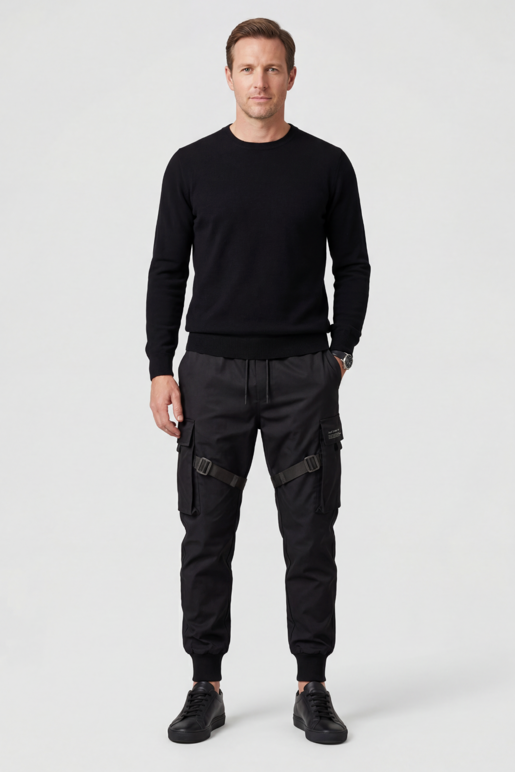 Theo | Stylish Techwear Strap Cargo Trousers Joggers