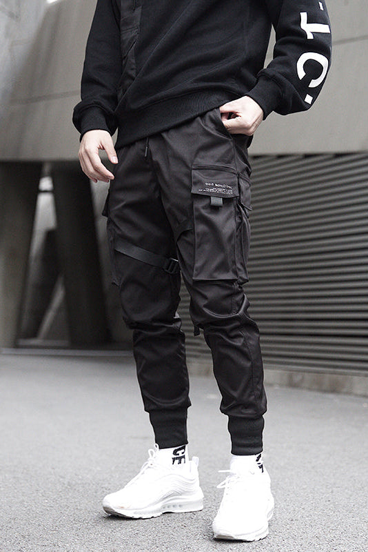 Theo | Stylish Techwear Strap Cargo Trousers Joggers