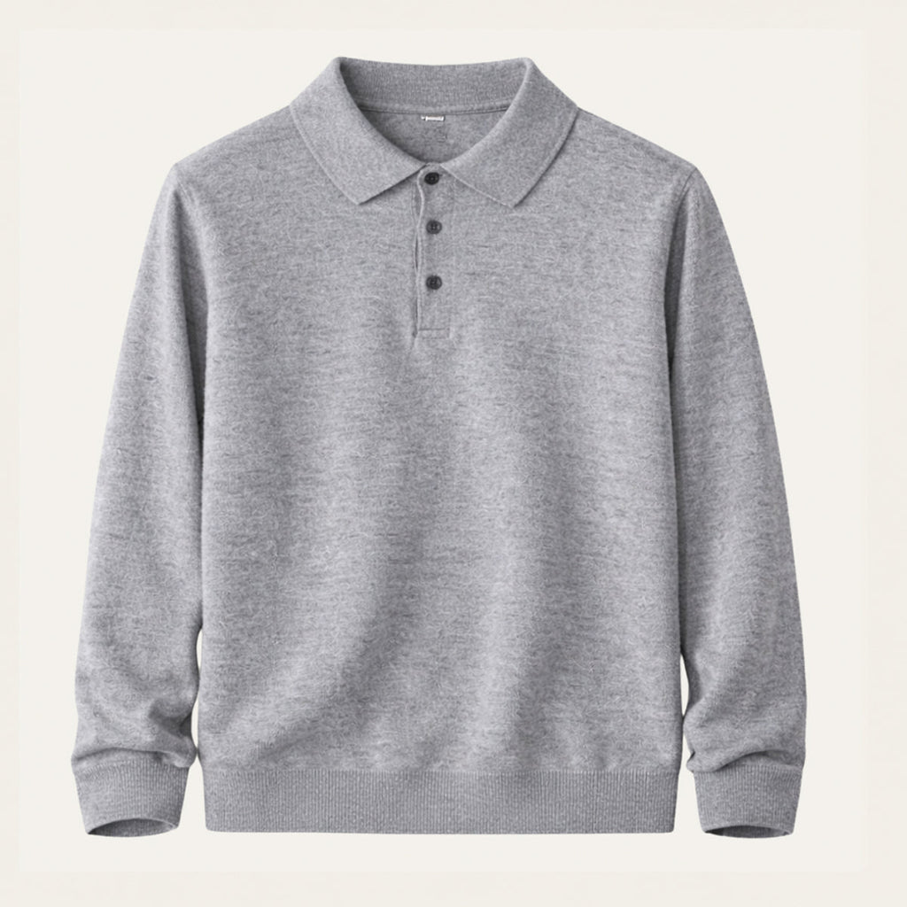 Theodore | Long Sleeve Polo Collar Mens Knit Jumper