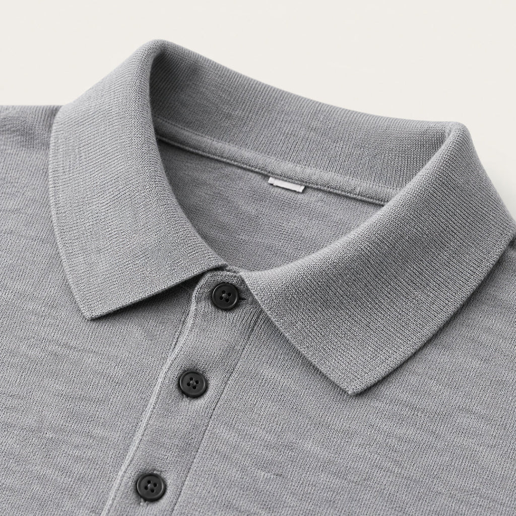 Theodore | Long Sleeve Polo Collar Mens Knit Jumper