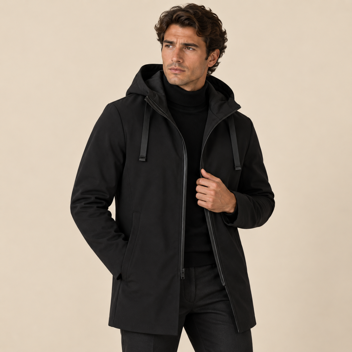 Theodore | Refined Long Hooded Mens Parka Jacket