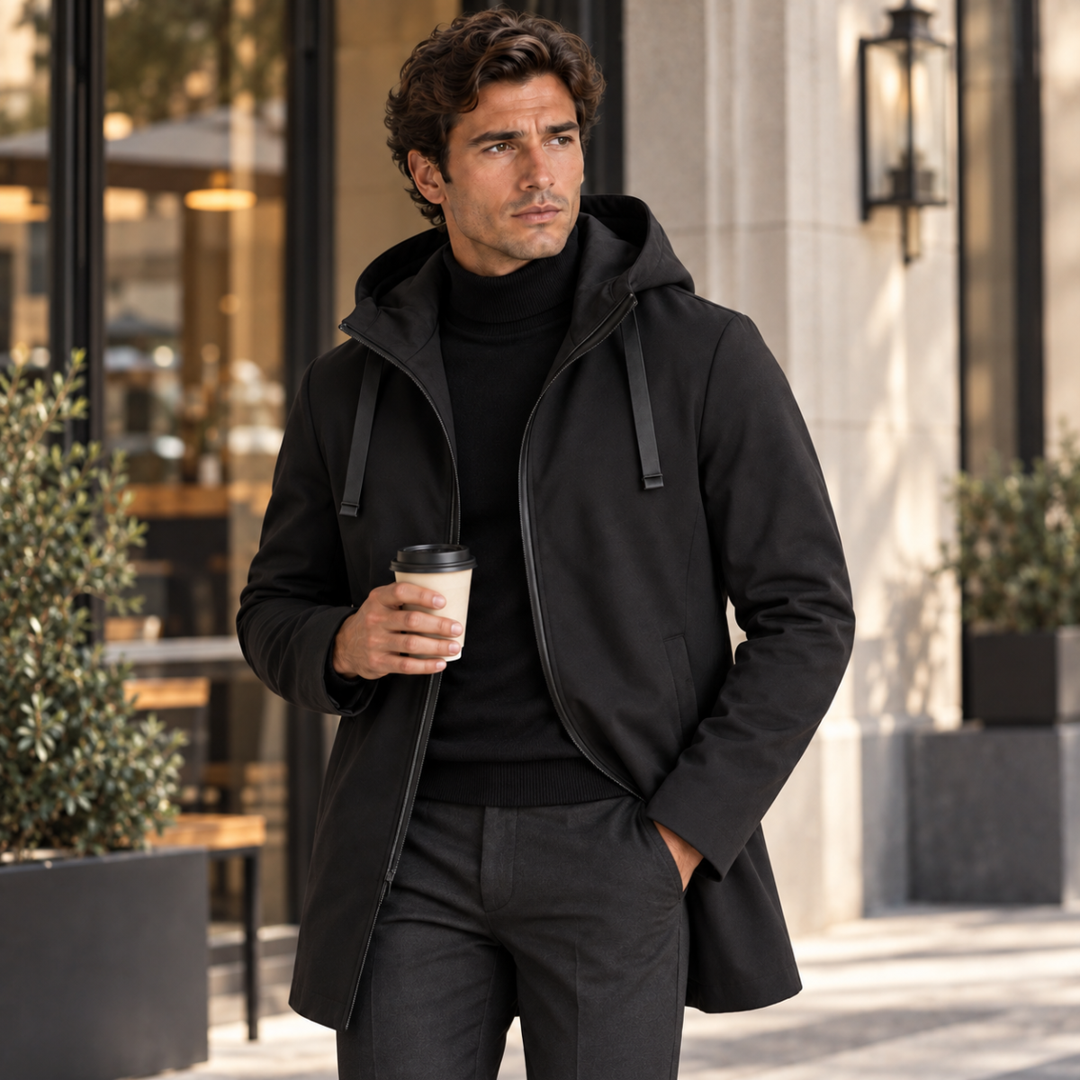 Theodore | Refined Long Hooded Mens Parka Jacket