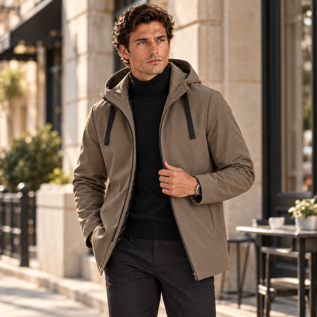 Theodore | Refined Long Hooded Mens Parka Jacket