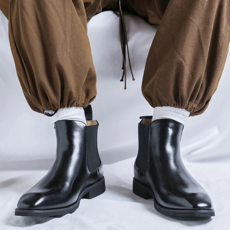 Theodore | Sophisticated Pointed Toe Chelsea Dress Boots for Men