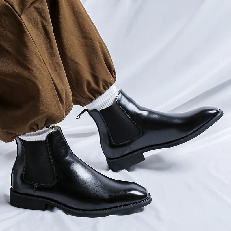 Theodore | Sophisticated Pointed Toe Chelsea Dress Boots for Men
