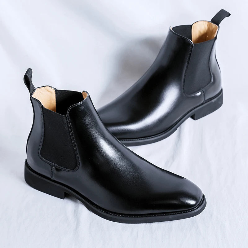 Theodore | Sophisticated Pointed Toe Chelsea Dress Boots for Men