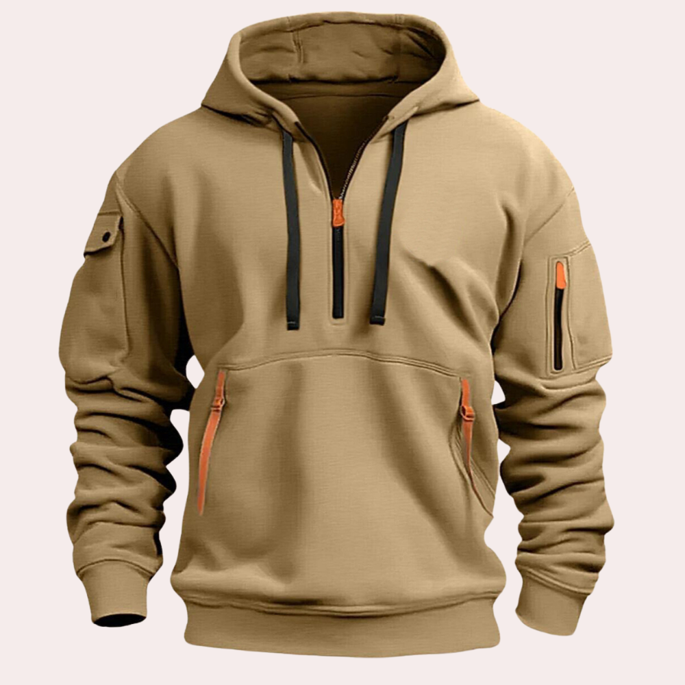 Thomas | Classic Half-Zip Utility Pocket Hoodie