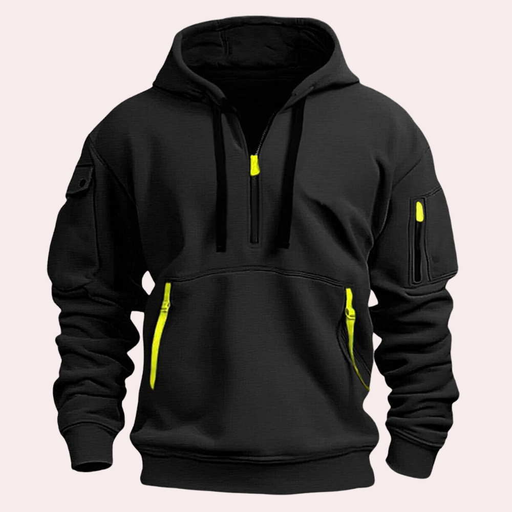 Thomas | Classic Half-Zip Utility Pocket Hoodie