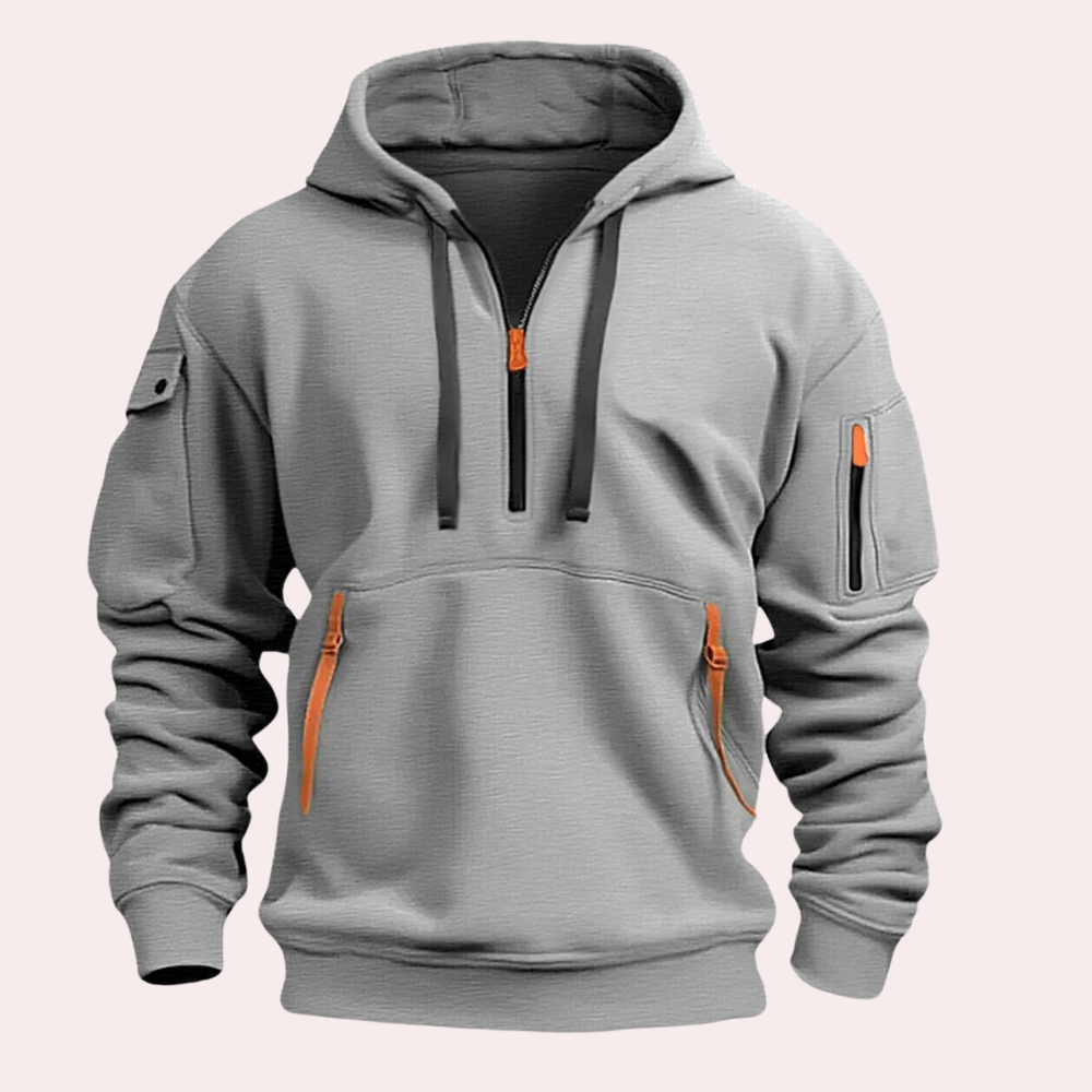 Thomas | Classic Half-Zip Utility Pocket Hoodie