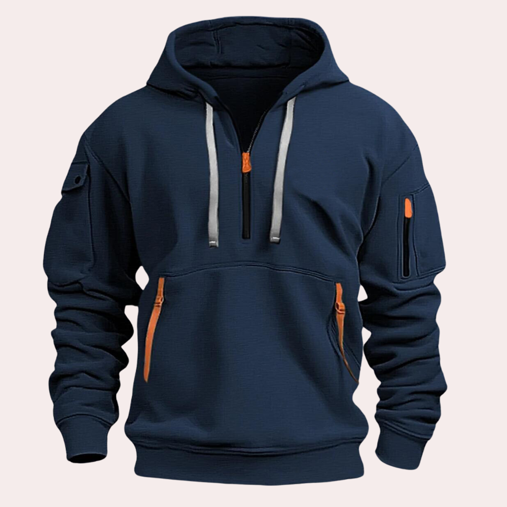 Thomas | Classic Half-Zip Utility Pocket Hoodie