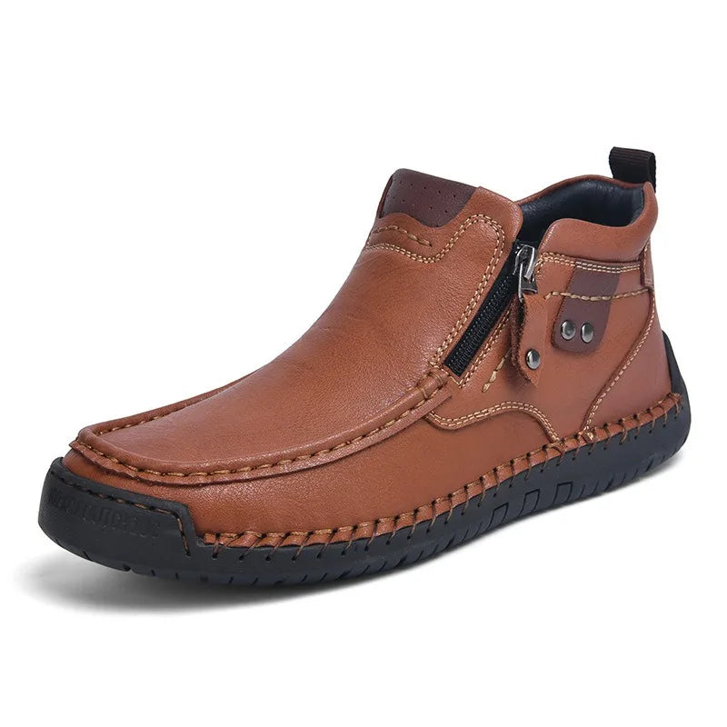 Toby | Timeless Moc Toe Side Zip Mens Boots