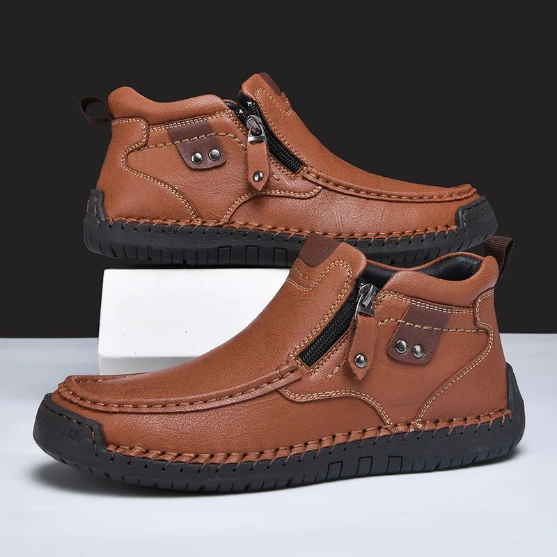Toby | Timeless Moc Toe Side Zip Mens Boots