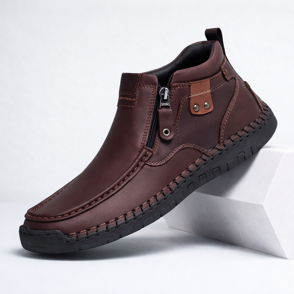 Toby | Timeless Moc Toe Side Zip Mens Boots