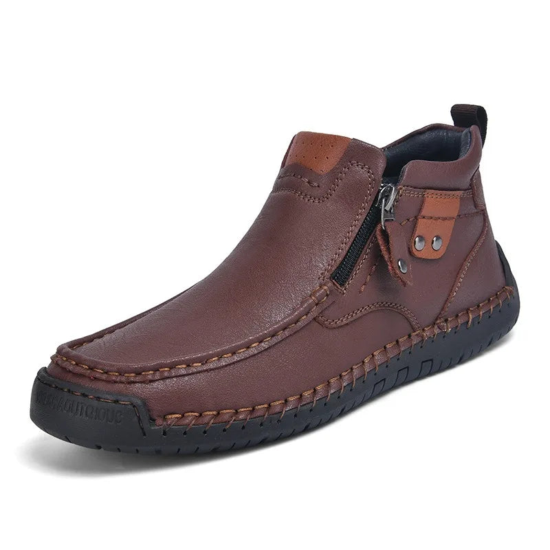 Toby | Timeless Moc Toe Side Zip Mens Boots
