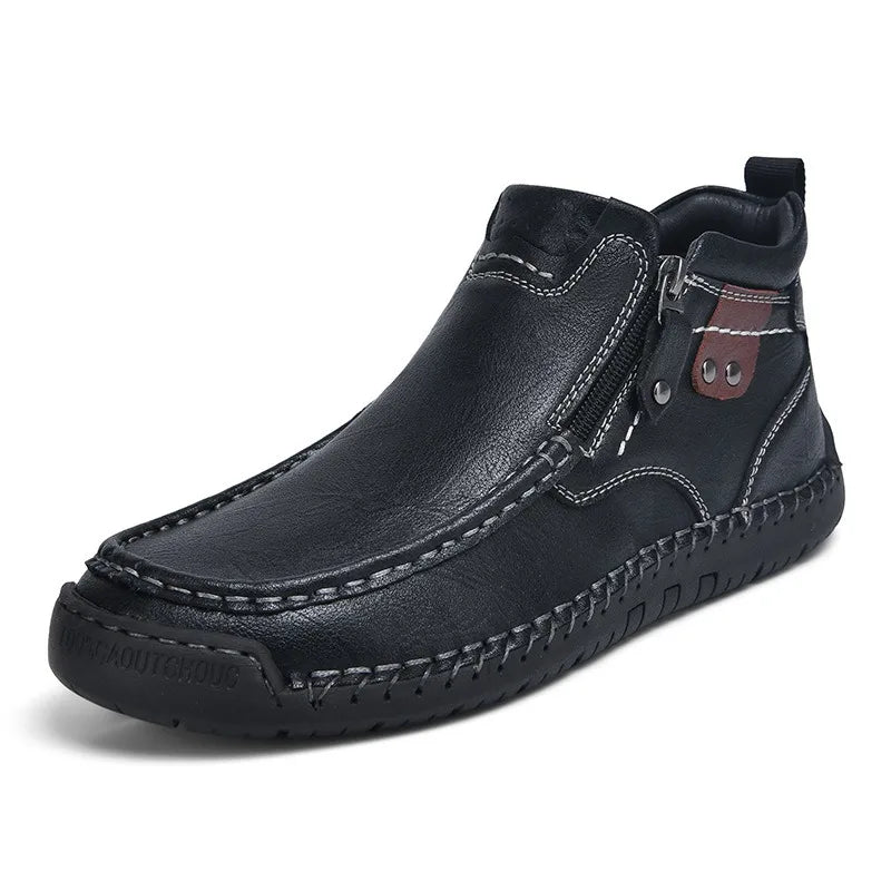Toby | Timeless Moc Toe Side Zip Mens Boots