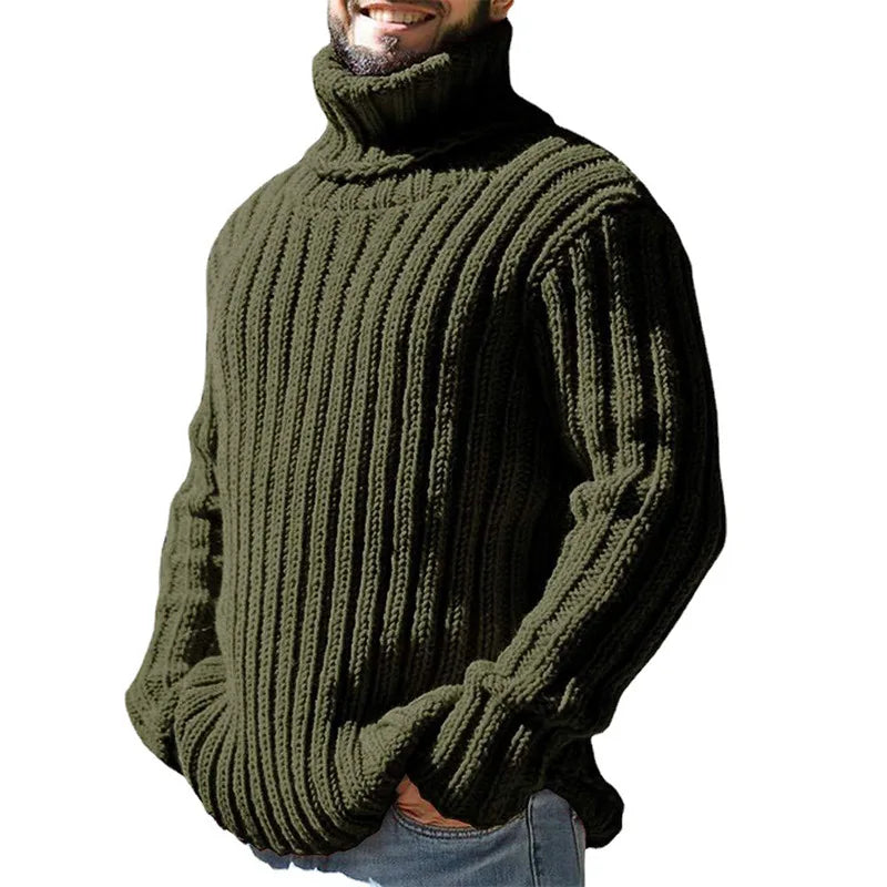 Tommy | Relaxed Ribbed Roll Neck Mens Knit Jumper