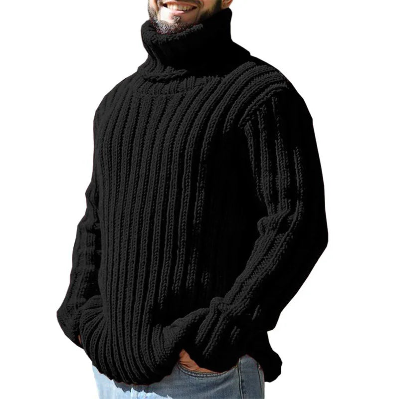 Tommy | Relaxed Ribbed Roll Neck Mens Knit Jumper
