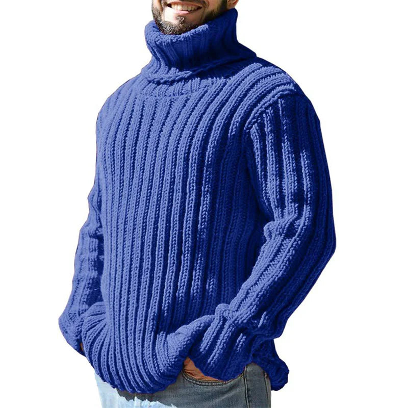 Tommy | Relaxed Ribbed Roll Neck Mens Knit Jumper